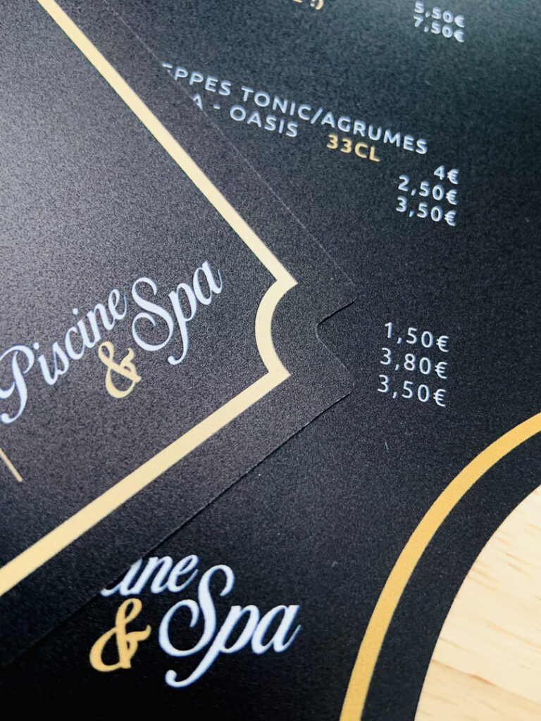 Publiman imprimeur papeterie Menu PVC Restaurant 2